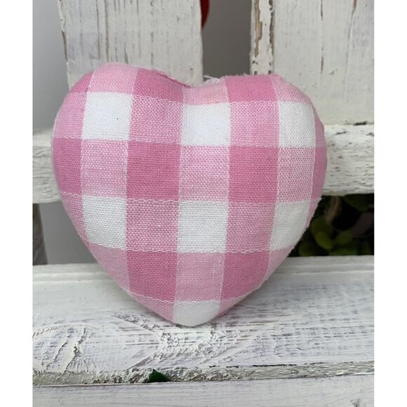 Valentine Heart Decor 4 piece Buffalo Plaid Check Vase Bowl Filler Scatter Decor - Picture 3 of 7